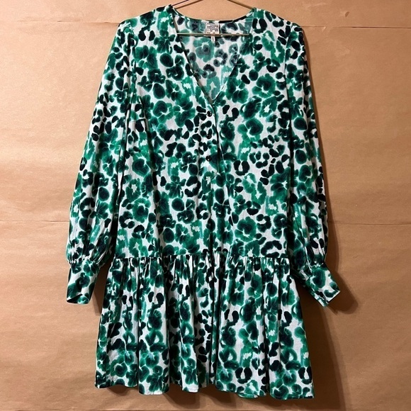 Baum und Pferdgarten Anise Dress Floating Flower Green Popover Mini Size XS (34) - Picture 1 of 12